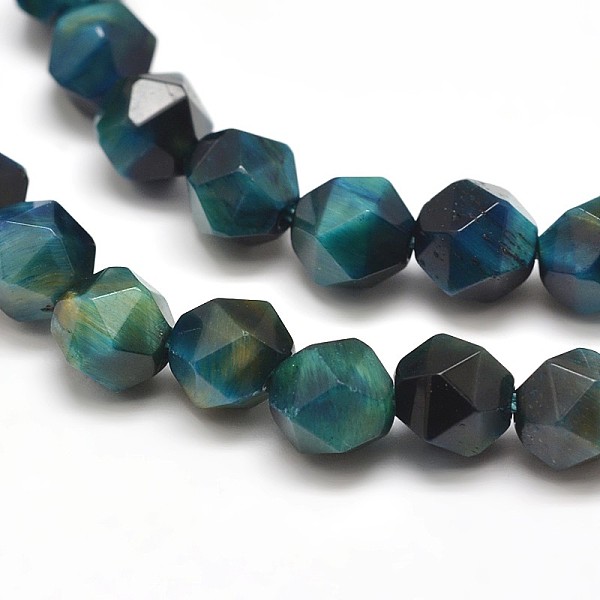 

PandaHall Dyed Natural Gemstone Tiger Eye Bead Strands, Star Cut Round Beads, Faceted, 6mm, Hole: 1mm, about 62pcs/strand, 15 inch Tiger Eye...