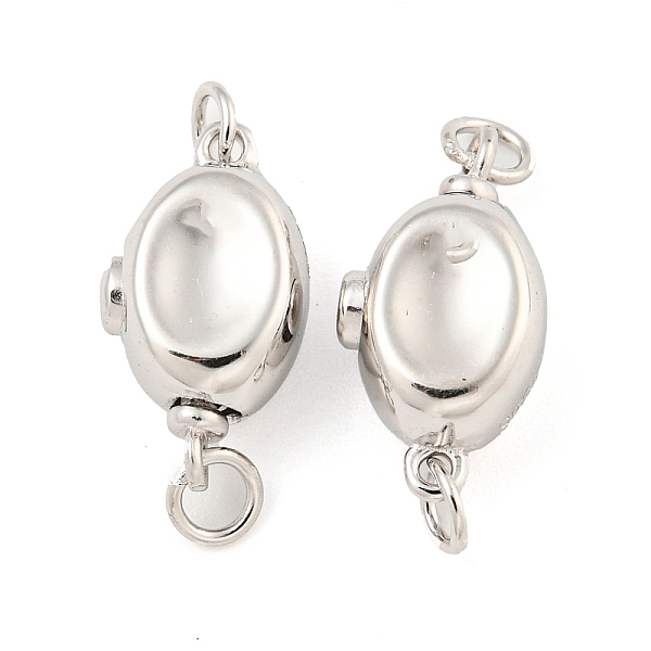 

PandaHall 925 Sterling Silver Box Clasps, Bean Shape, Real Platinum Plated, 7x14x6mm, Hole: 2.4mm Sterling Silver Oval