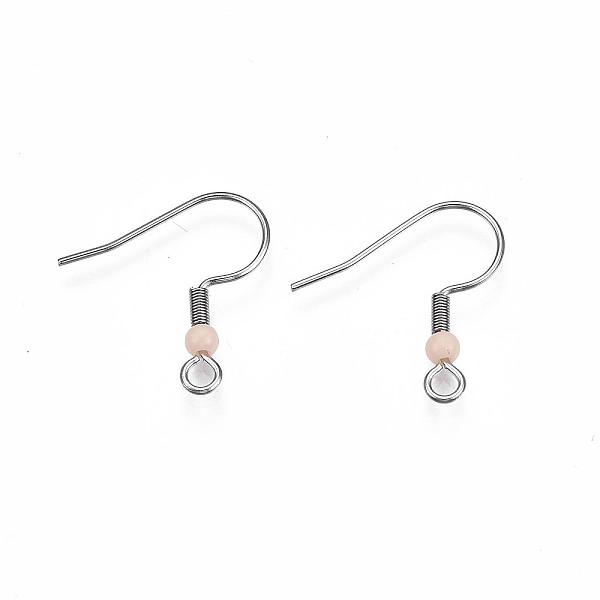 

PandaHall 304 Stainless Steel Earring Hooks, Ear Wire, with Acrylic Beads and Horizontal Loop, Wheat, 19.5x18.5mm, Hole: 2mm, Pin: 0.6mm 304..., Orange