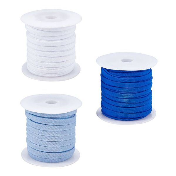 

PandaHall Flat Polyester Elastic Cord, Webbing Garment Sewing Accessories, Mixed Color, 5x2mm, 3 colors, 1roll/color, about 3m/roll..., Multicolor