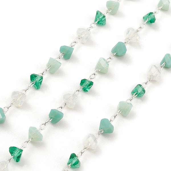 

PandaHall Natural Mixed Gemstone Triangle Beaded Chains, with Brass Findings, Unwelded, with Spool, Medium Aquamarine, 2x1.5x0.2mm...