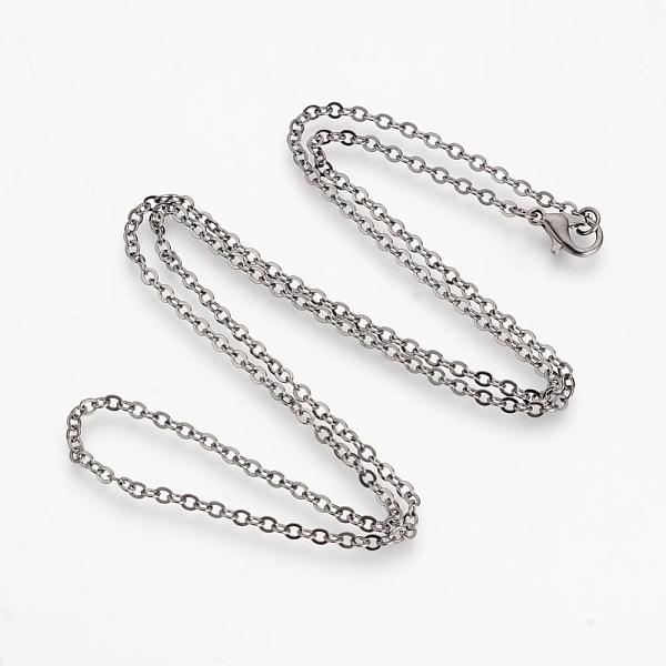 

PandaHall Brass Cable Chains Necklaces, Gunmetal, 23.6 inch(60cm) Brass