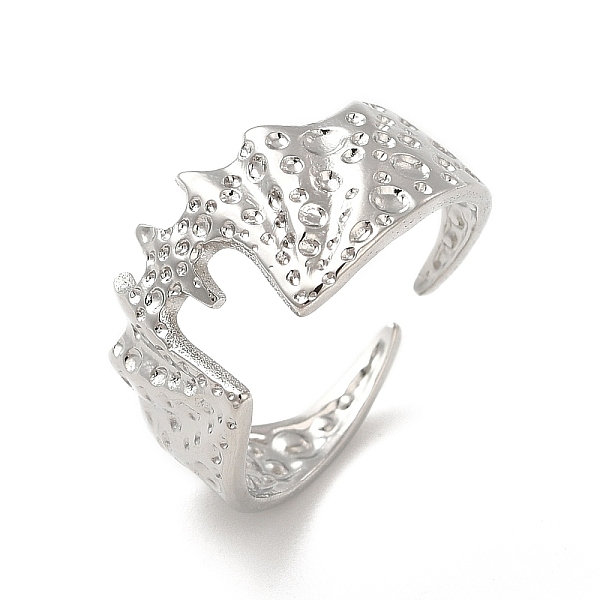 

PandaHall 304 Stainless Steel Gothic Bat Open Cuff Ring for Women, Stainless Steel Color, US Size 6 1/2(16.9mm) 304 Stainless Steel