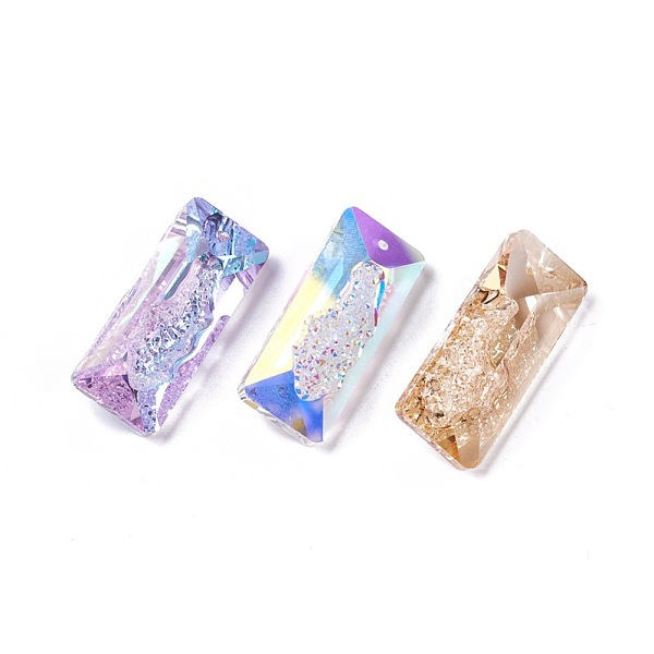 

PandaHall K9 Glass Rhinestone Pendants, Rectangle, Faceted, Mixed Color, 35~36x15x11~12mm, Hole: 1.2~1.5mm K9 Glass Rectangle Multicolor