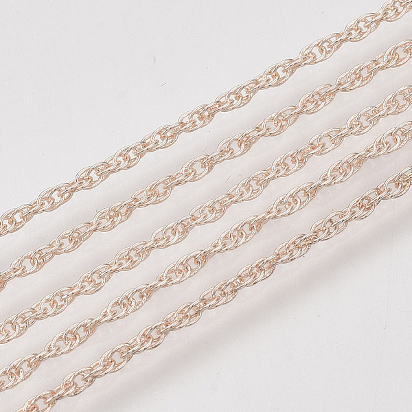 

PandaHall Soldered Brass Covered Iron Rope Chains, with Spool, Rose Gold, 2.5x1.5x0.2mm, about 328.08 Feet(100m)/roll Iron