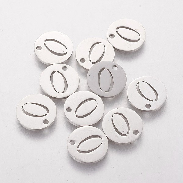 

PandaHall 201 Stainless Steel Charms, Flat Round with Number, Num.0, 12mm 201 Stainless Steel Number