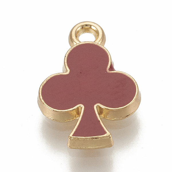 

PandaHall Alloy Enamel Charms, Club, Golden, Dark Red, 14x9.5x1.5mm, Hole: 1.5mm Alloy+Enamel Others