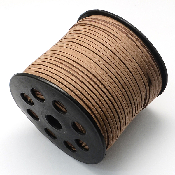 

PandaHall Eco-Friendly Faux Suede Cord, Faux Suede Lace, Camel, 3.0x1.4mm, about 98.42 yards(90m)/roll Faux Suede Brown