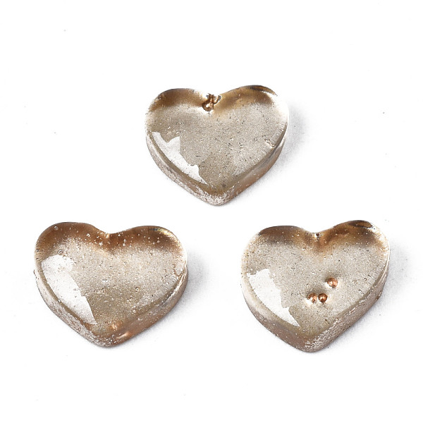 

PandaHall Transparent Resin Cabochons, Heart, Tan, 7.5x9x3mm Resin Heart Orange