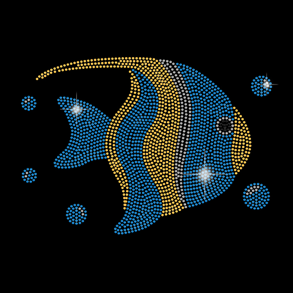 

PandaHall Glass Hotfix Rhinestone, Iron on Appliques, Costume Accessories, for Clothes, Bags, Pants, Fish, 297x210mm Glass Rhinestone Fish