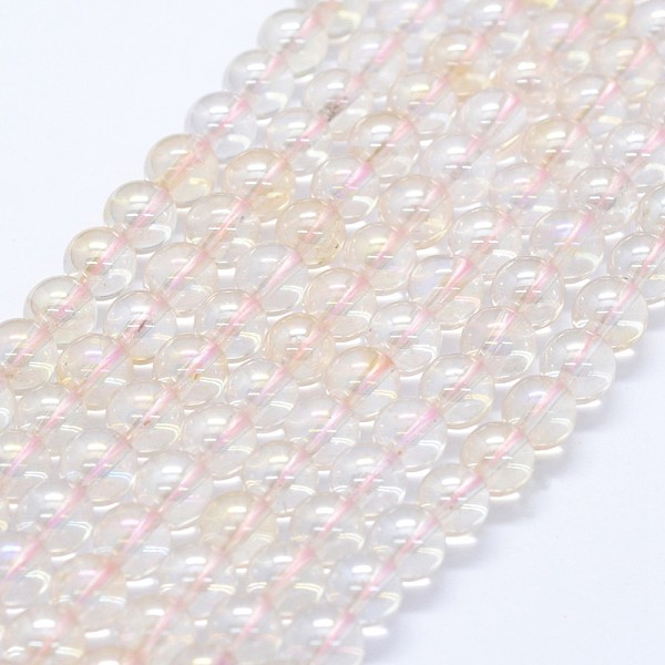 

PandaHall Natural Citrine Beads Strands, AB Color Plated, Round, 6mm, Hole: 0.8mm, about 66pcs/strand, 15.75 inch(40cm) Citrine Round