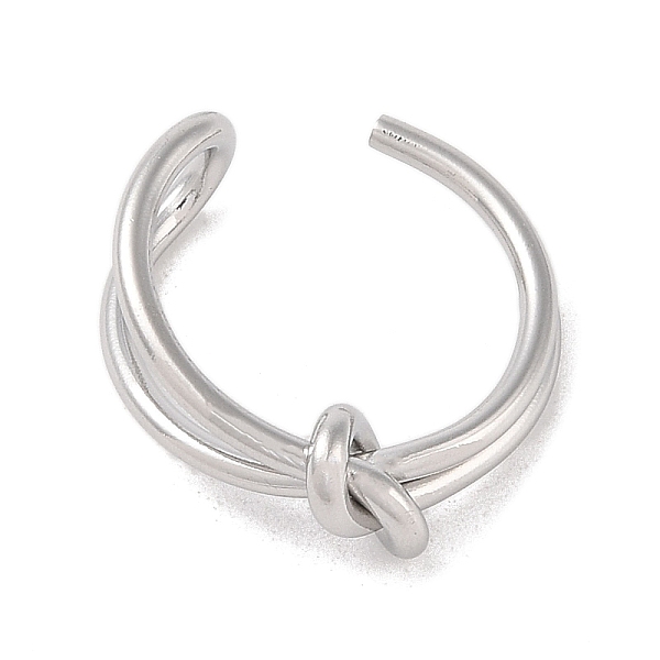 Anillo De Acero Inoxidable Abierto Con Nudo Simple Que No Se Deslustra Para Mujeres Y Hombres.