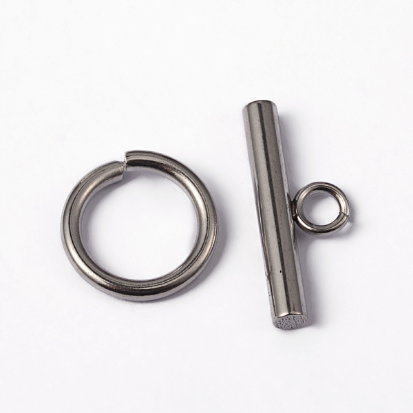 

PandaHall 304 Stainless Steel Toggle Clasps, Ring: 15x2mm, Bar: 21x9x3mm, Hole: 4mm 304 Stainless Steel Ring
