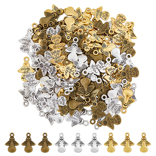 

PandaHall DICOSMETIC 120PCS 3Colors Tibetan Style Angel Alloy Pendants, Mixed Color, 18x13x2mm, Hole: 1.5mm Alloy Angel & Fairy