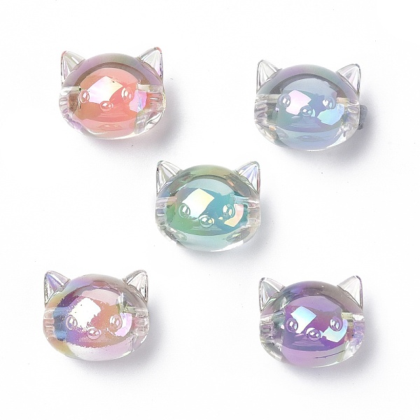 

PandaHall UV Plating Rainbow Iridescent Acrylic Beads, Two Tone Bead in Bead, Cat, Mixed Color, 16x18.5x14.5mm, Hole: 3.5mm Acrylic Cat..., Multicolor