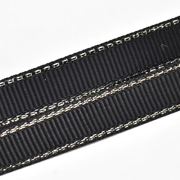 

PandaHall Polyester Grosgrain Ribbons for Gift Packing, Silver Wired Edge Ribbon, Black, 3/8 inch(9mm), about 100yards/roll(91.44m/roll)...