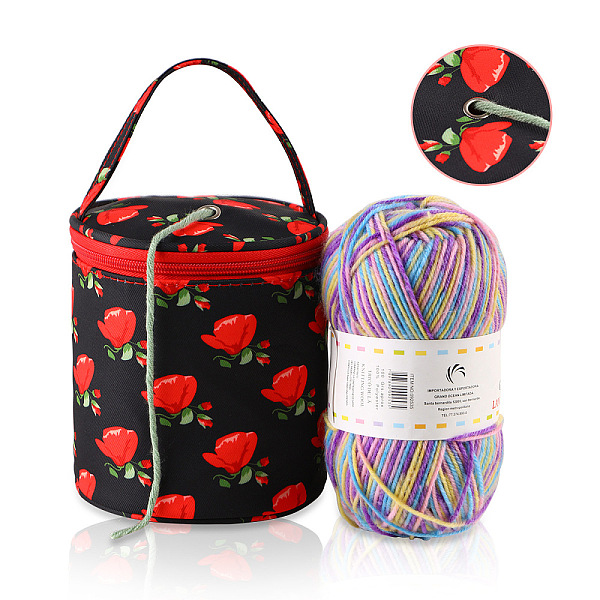 

PandaHall Column Non-woven Storage Bags, for Portable Knitting Yarn Balls Organizer, Red, 13.5x14cm Cloth Column Red