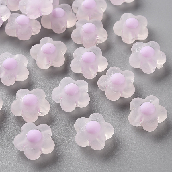 

PandaHall Transparent Acrylic Beads, Frosted, Bead in Bead, Flower, Plum, 16.5x17x9.5mm, Hole: 2.5mm, about 390pcs/500g Acrylic Flower..., Purple