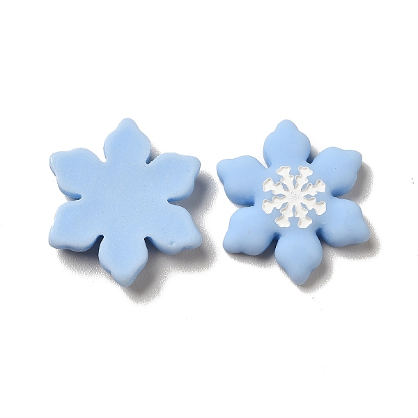 

PandaHall Christmas Opaque Resin Cabochons, Snowflake, Light Blue, 22x20x5mm Resin Snowflake