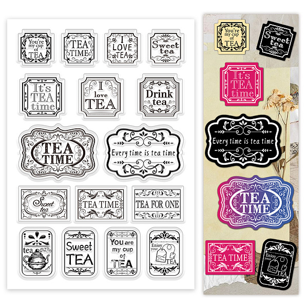 

PandaHall Custom PVC Plastic Clear Stamps, for DIY Scrapbooking, Photo Album Decorative, Cards Making, Word, 160x110mm Plastic Word