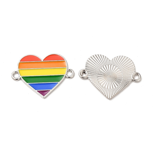 

PandaHall Rainbow Color Alloy Enamel Connector Charms, Heart Links, Cadmium Free & Nickel Free & Lead Free, Platinum, Colorful, 20x27x1.3mm...