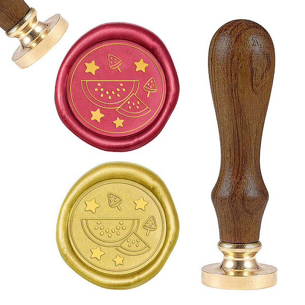 PandaHall DIY Wood Wax Seal Stamp, Fruit Pattern, 83x22mm, Head: 7.5mm, Stamps: 25x14.5mm Wood Fruit