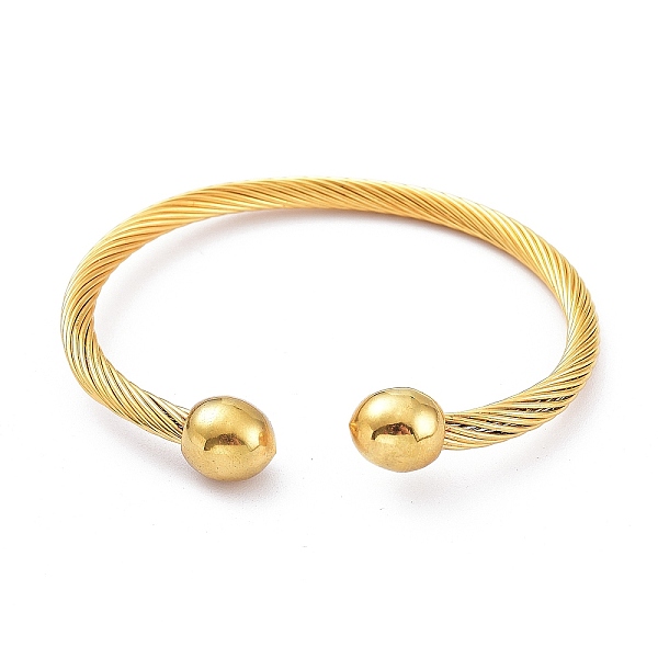 

PandaHall 304 Stainless Steel Cuff Bangles, Torque Bangles, Twist, Golden, 2-1/4 inch(5.7cm) 304 Stainless Steel
