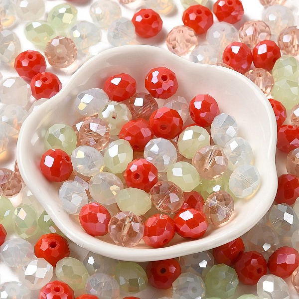 

PandaHall Glass Beads, Faceted, Rondelle, Dark Orange, 10x8mm, Hole: 1mm, about 67pcs/60g Glass Rondelle