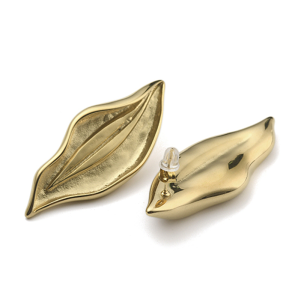 304 Stainless Steel Leaf Stud Earring For Women