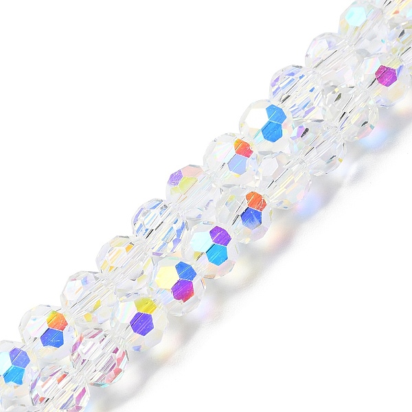 

PandaHall Transparent Electroplate Glass Beads Strands, AB Color Plated, Faceted, Bamboo, Clear AB, 7.6x5.5~6x4mm, Hole: 1.4mm, about..., White