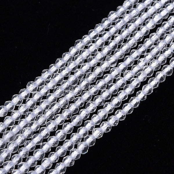 

PandaHall Glass Beads Strands, Faceted, Rondelle, Clear, 2mm, Hole: 0.5mm, about 192~194pcs/strand, 12.99~13.39 inches(33~34cm) Glass...