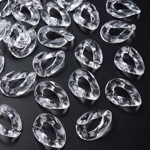 

PandaHall Transparent Acrylic Linking Rings, Quick Link Connectors, for Cable Chains Making, Twisted Oval, Clear, 23.5x16.5x4.5mm, Inner...