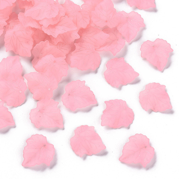 

PandaHall Autumn Theme Transparent Frosted Acrylic Pendants, Maple Leaf, Hot Pink, 24x22.5x3mm, Hole: 1mm, about 962pcs/500g Acrylic Leaf...