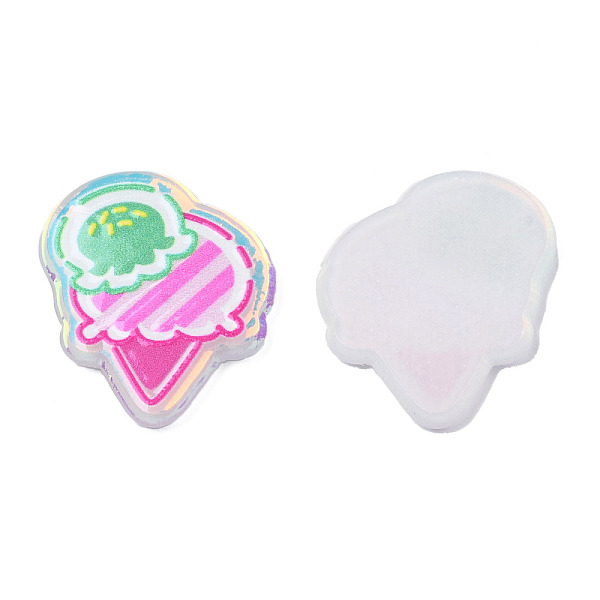 

PandaHall Transparent Printed Acrylic Cabochons, Ice Cream, Hot Pink, 25x21x2.5mm Acrylic Food