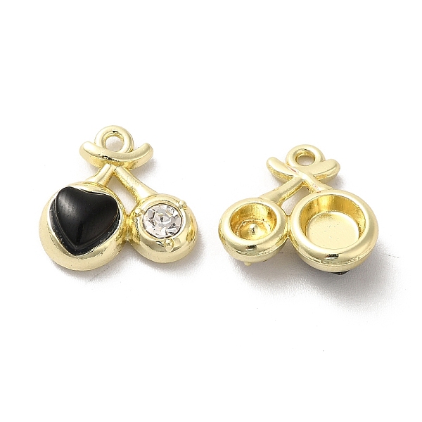 

PandaHall Alloy Pendant, with Glass, Light Gold, Lead Free & Cadmium Free, Cherry Charm, Black, 14x15x5mm, Hole: 1.5mm Alloy+Glass Cherry...