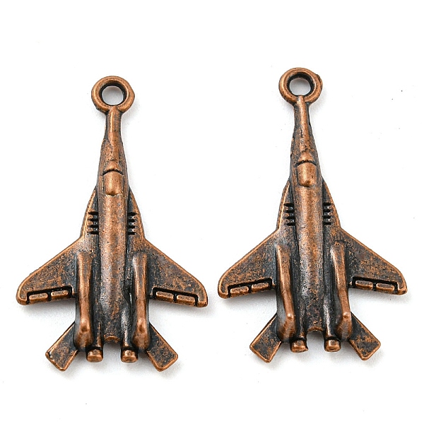 

PandaHall Alloy Pendants, Cadmium Free & Lead Free, Airplane, Red Copper, 28x17x5mm, Hole: 1.6mm, about 666pcs/1000g Alloy Airplane