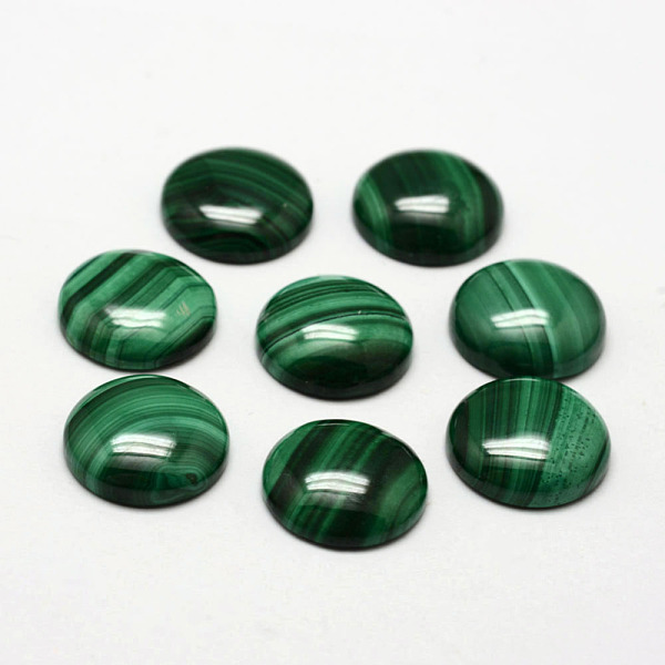 

PandaHall Natural Malachite Cabochons, Half Round/Dome, 14x4~4.5mm Malachite Half Round