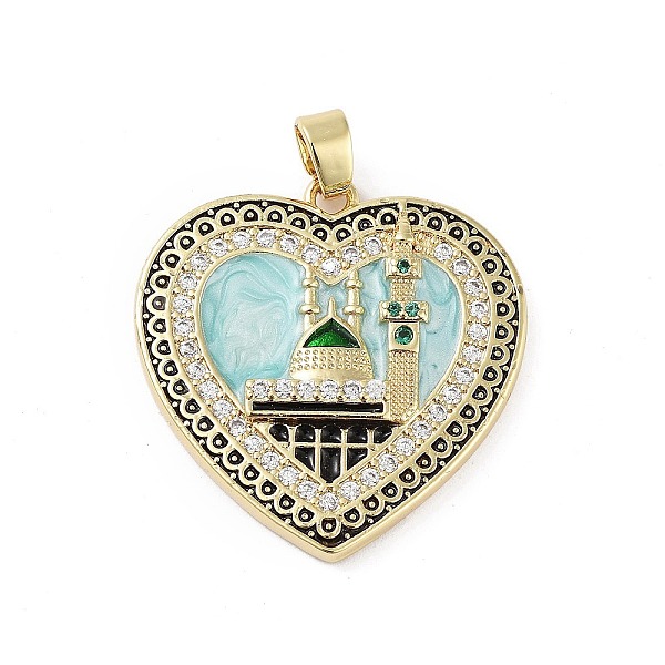 

PandaHall Rack Plating Brass Micro Pave Clear Cubic Zirconia Pendants, with Enamel, Long-Lasting Plated, Lead Free & Cadmium Free, Heart...