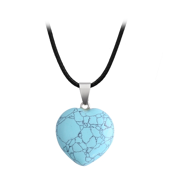 

PandaHall Synthetic Turquoise Charms, with Silver Tone Metal Findings, Heart, 16x6mm Synthetic Turquoise Heart