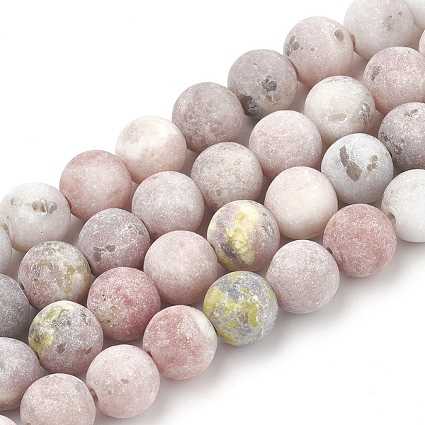 

PandaHall Natural Marble and Sesame Jasper/Kiwi Jasper Beads Strands, Frosted, Round, 6~6.5mm, Hole: 1mm, about 63pcs/strand, 15.5 inch...