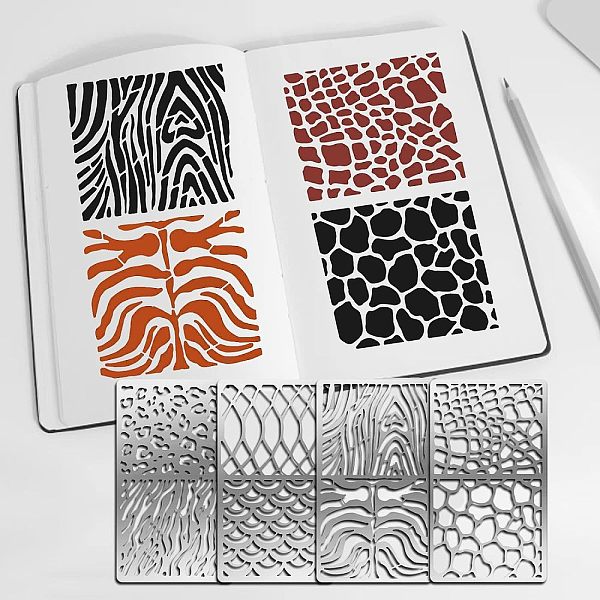 

PandaHall Fingerinspire 4Pcs 4 Style 304 Stainless Steel Cutting Dies Stencils, for DIY Scrapbooking/Photo Album, Decorative Embossing DIY...