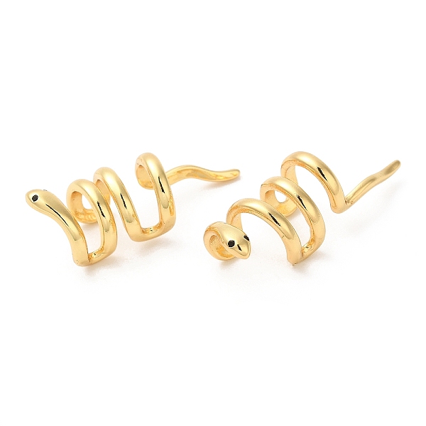 

PandaHall Rack Plating Brass Snake Cuff Earrings with Cubic Zirconia, Lead Free & Cadmium Free, Real 18K Gold Plated, 31x11x9mm Brass