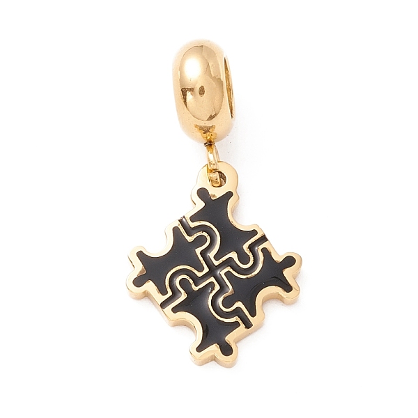 

PandaHall 304 Stainless Steel European Dangle Charms, Large Hole Pendants, with Enamel, Golden, Puzzle, Mixed Color, 25mm, Hole: 4.5mm 304..., Multicolor