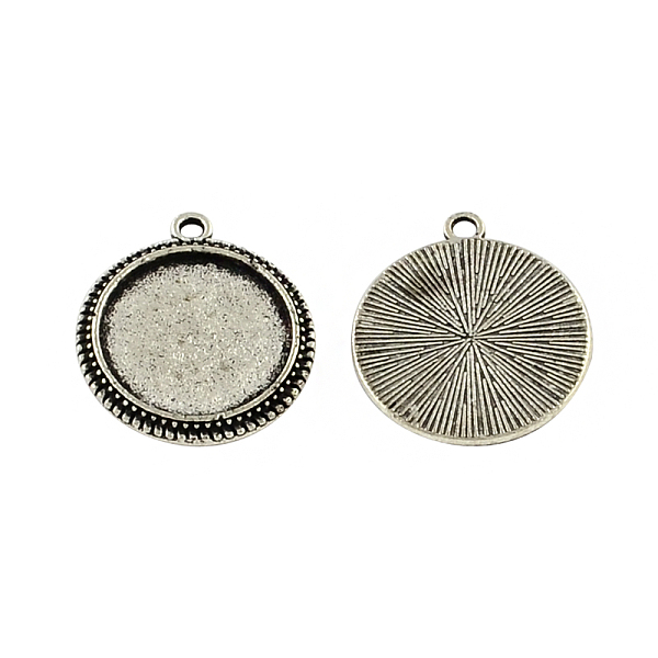 

PandaHall Tibetan Style Zinc Alloy Flat Round Pendant Cabochons Settings, Lead Free & Cadmium Free, Antique Silver, 23x20.3x2mm, Hole: 2mm...
