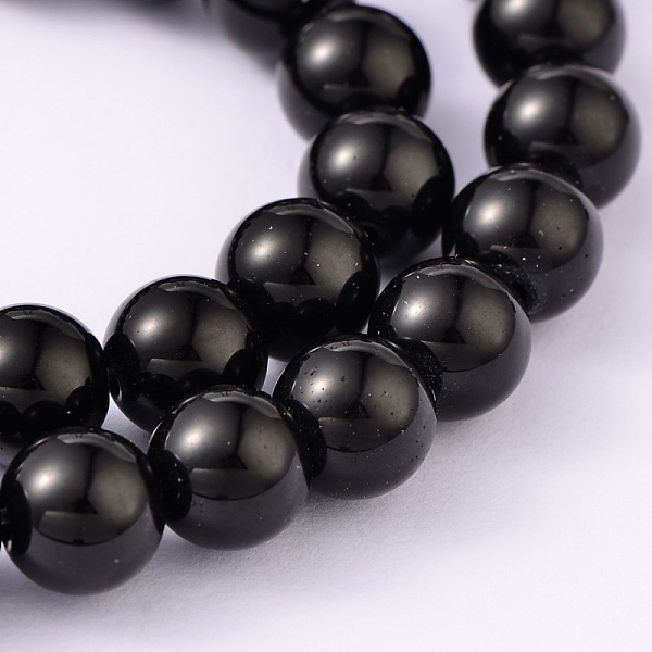 

PandaHall Dyed Natural White Jade Round Bead Strands, Black, 6mm, Hole: 1mm, about 64pcs/strand, 15.4 inch White Jade Round Black