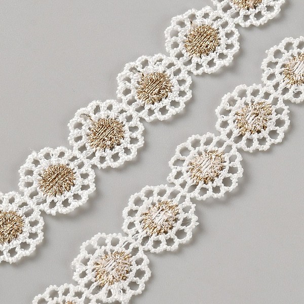Metallic Yarn Flower Lace Ribbon