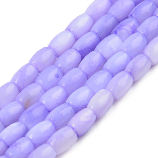 

PandaHall Natural Freshwater Shell Beads Strand, Dyed, Barrel, Medium Purple, 6.5x5mm, Hole: 0.8mm, about 58~60pcs/strand, 15.43 inch~15.94...