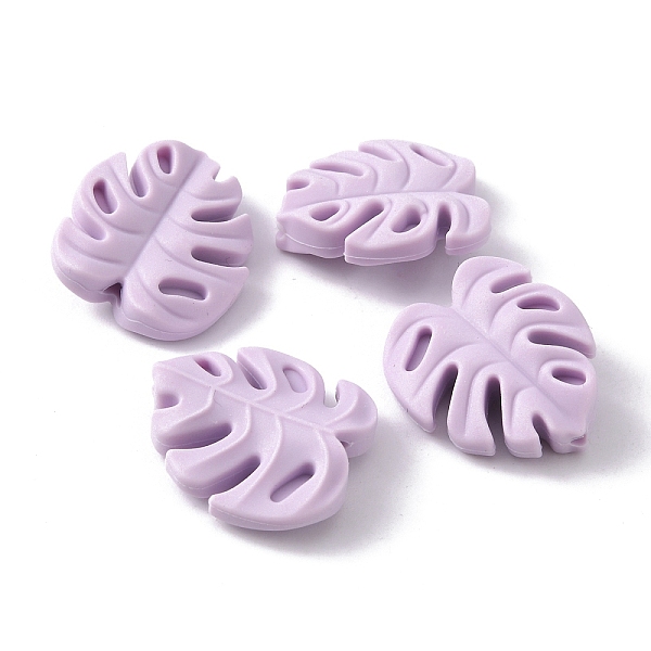 

PandaHall Food Grade Eco-Friendly Silicone Beads, Chewing Beads For Teethers, DIY Nursing Necklaces Making, Monstera Leaf, Plum, 23x21x7mm..., Purple