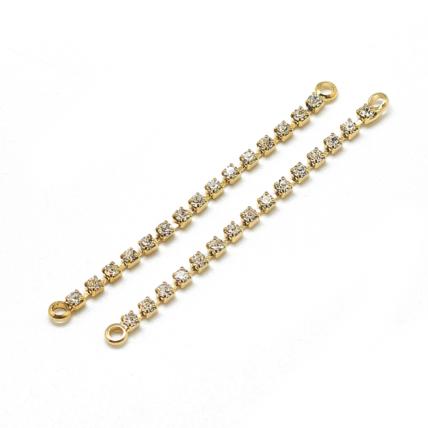 

PandaHall Brass Cubic Zirconia Cup Chain Links, Clear, Real 18K Gold Plated, 39x2x2mm, Hole: 1mm Brass+Cubic Zirconia Others Clear