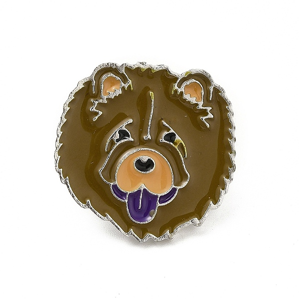 

PandaHall Dog Enamel Pin with Brass Butterfly Clutches, Alloy Badge for Backpack Clothing, Chow Chow, 24.5x25x10mm, Pin: 1.1mm Alloy+Enamel..., Green